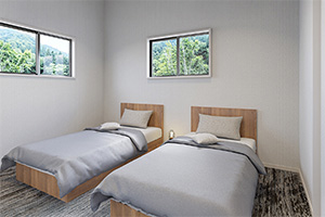 「SANTO RiverGate Villa & Spa」のKAZEルームのベッドルームイメージ
